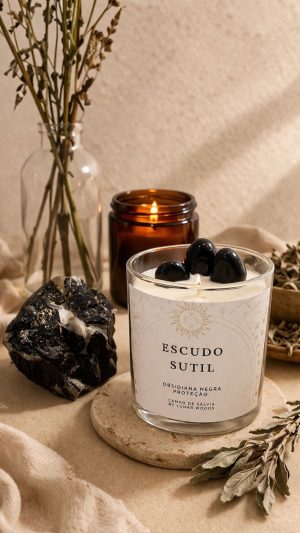 Vela Escudo Sútil - Obsidiana Negra